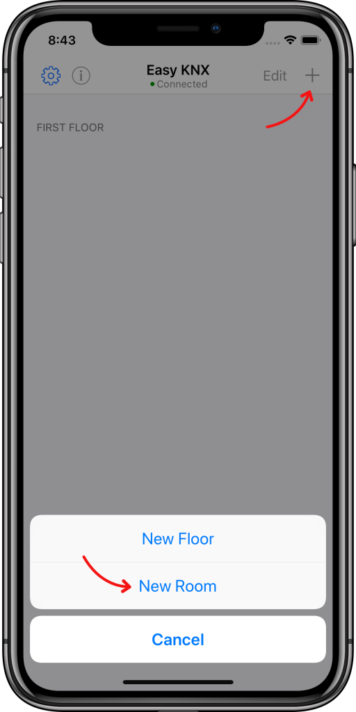 Crear habitaciones Easy KNX iOS