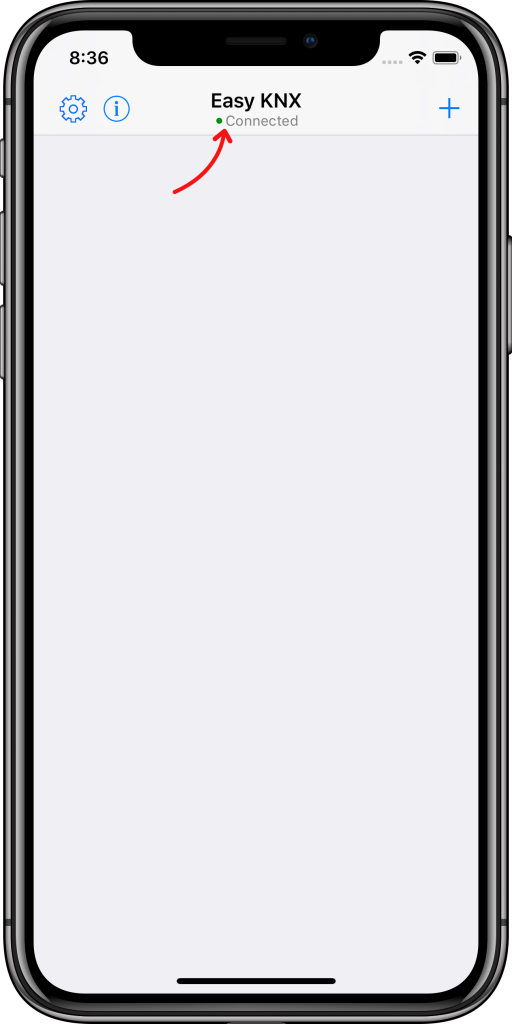 Primera pantalla Easy KNX iOS